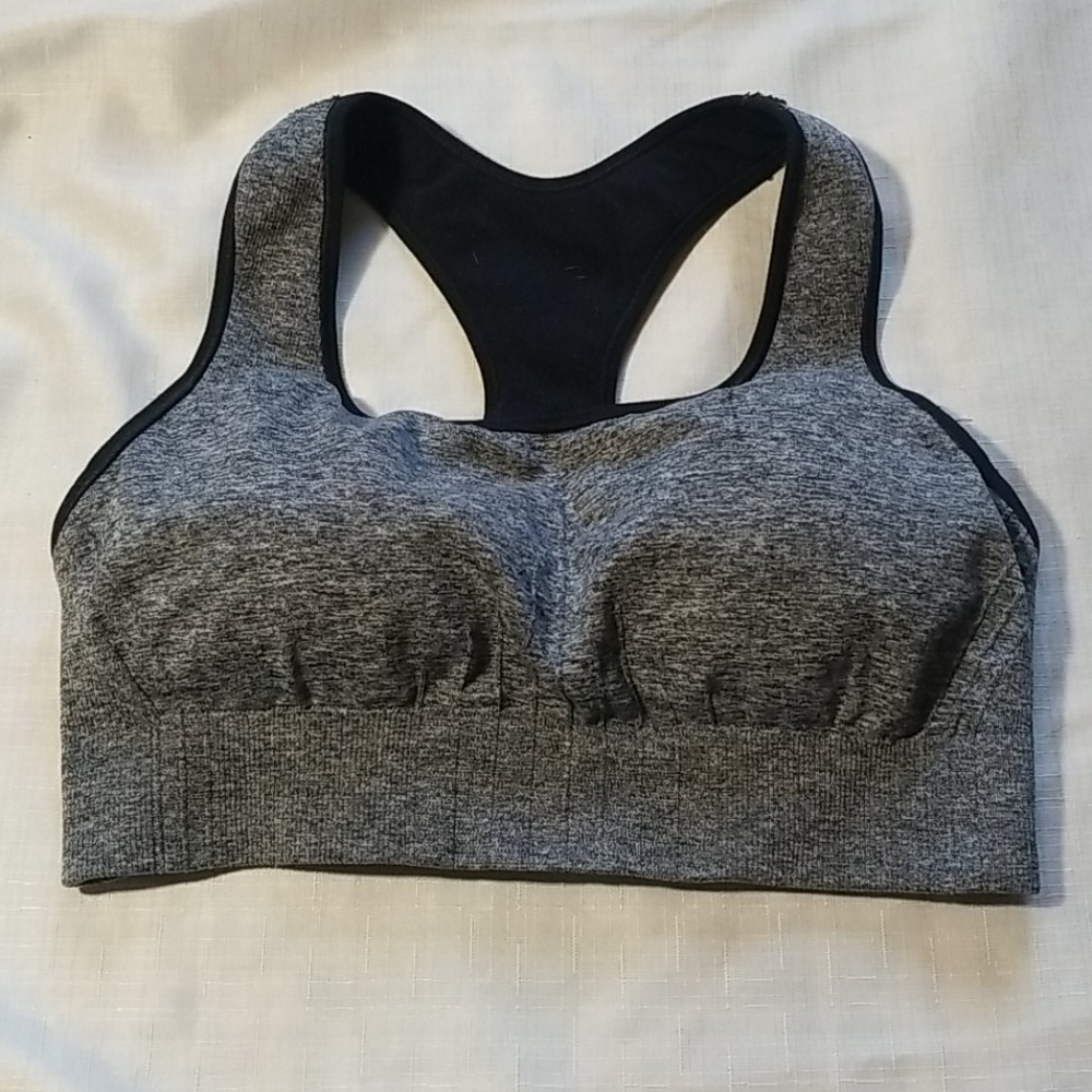 Champion padded racerback gray sports bra